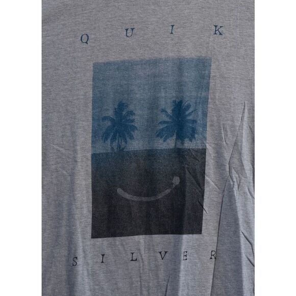 Quiksilver Waves Ocean Beach Gray T-Shirt Size L - Picture 3 of 5